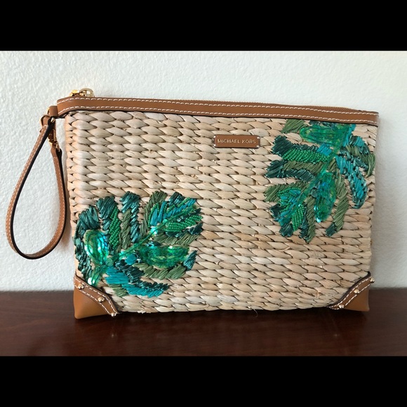 Michael Kors Handbags - Michael Kors Straw Clutch